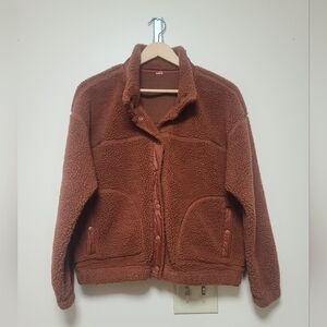 Old Navy Women's Orange Sherpa Jacket size medium